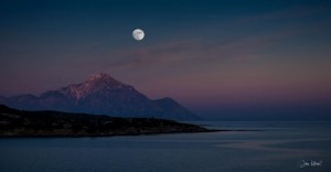 sikia beach view at mountain athos